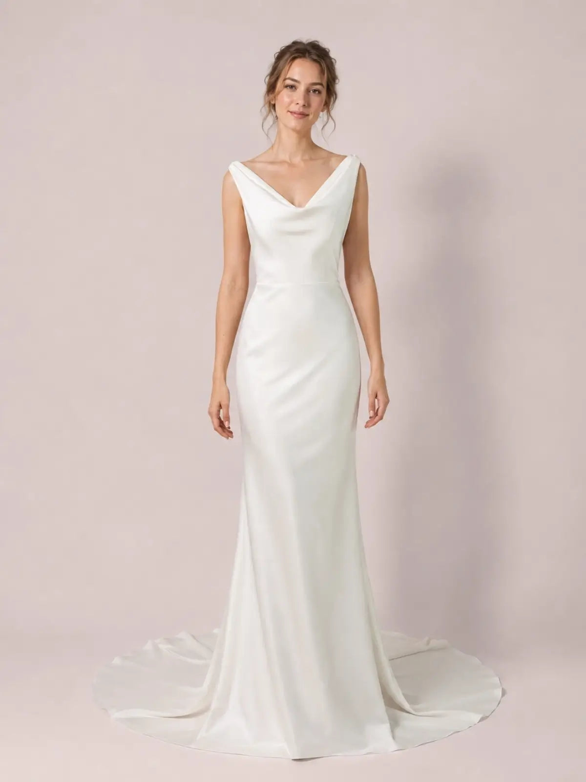 Minimalist A-Line Wedding Dress with Sweep Train