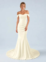 Off-the-Shoulder Wedding Dress with Appliques