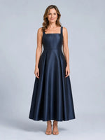 Square Neck Mother of the Bride Dress with Corset Bodice