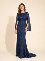 Sheath Mother of the Bride Dress with Split Bell Sleeves