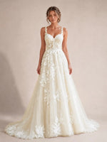 Lace Wedding Dress with Wide Strap Design