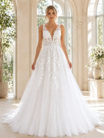 A-Line Wedding Dress with Tulle Details