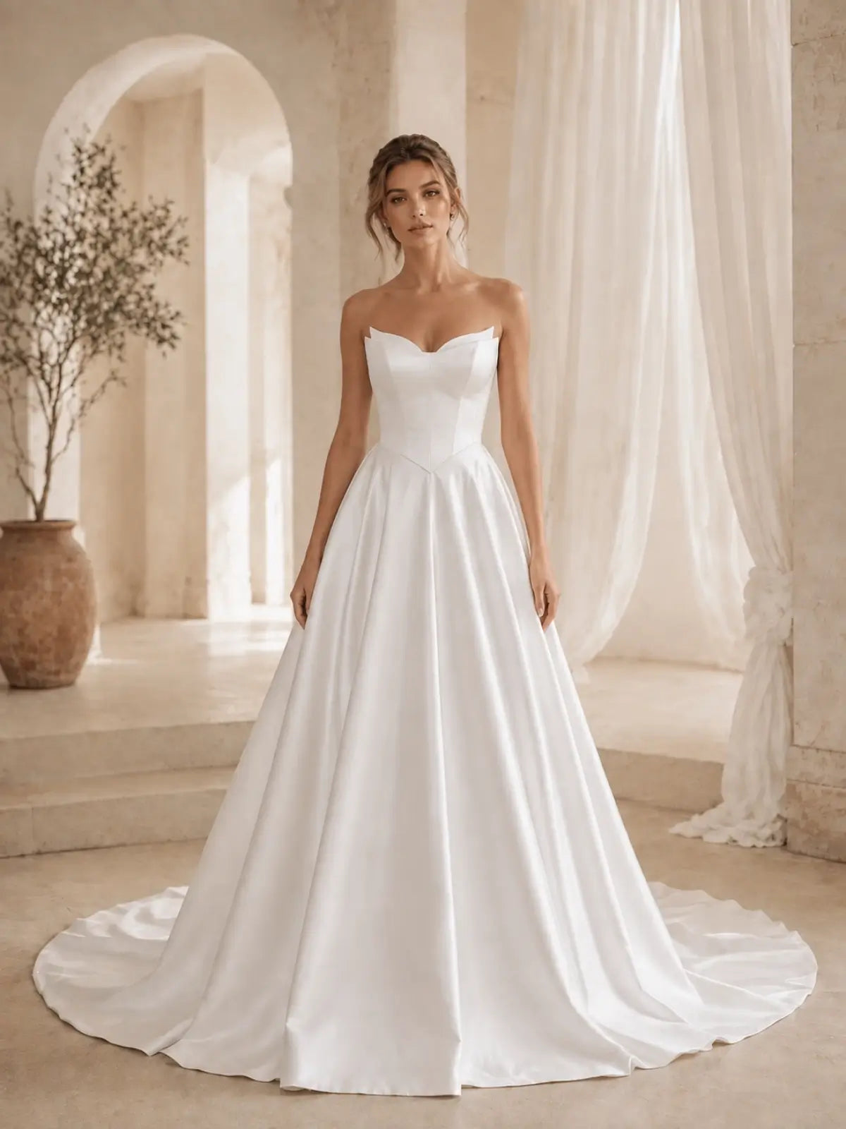 Minimalist Sweetheart Neckline Wedding Dress