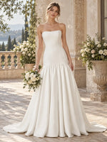 Sheath Wedding Dress with Sweep Train Detail