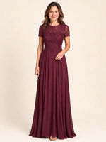 Lace Mother of the Bride Dress with Short Sleeves