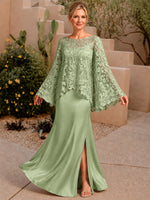Two-piece Mother of the Bride Dress with Lace Top