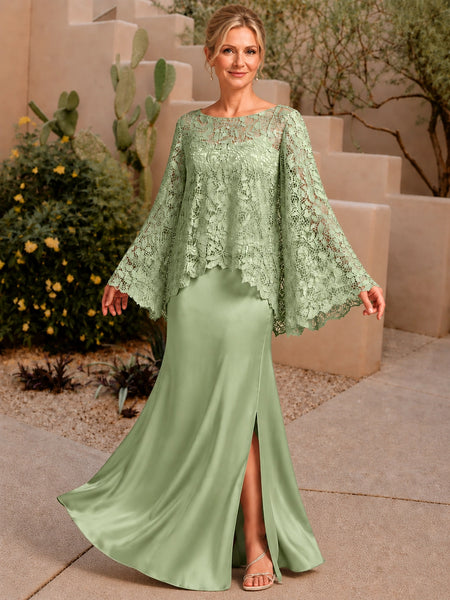 Two-piece Mother of the Bride Dress with Lace Top