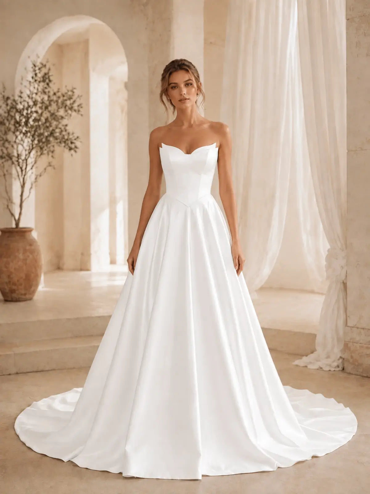 Minimalist Sweetheart Neckline Wedding Dress