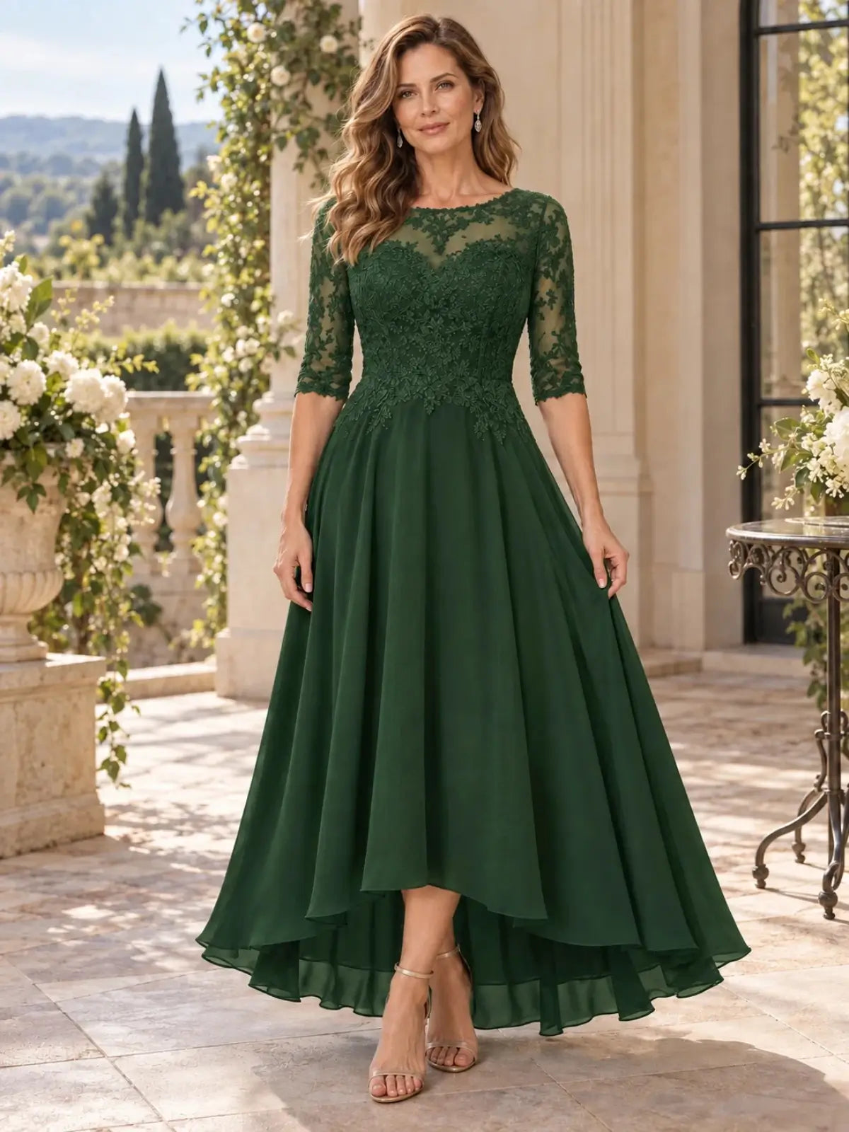 High-Low A-Line Mother of the Bride Dress