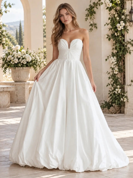 A-Line Wedding Dress with Ruched Bodice Detail
