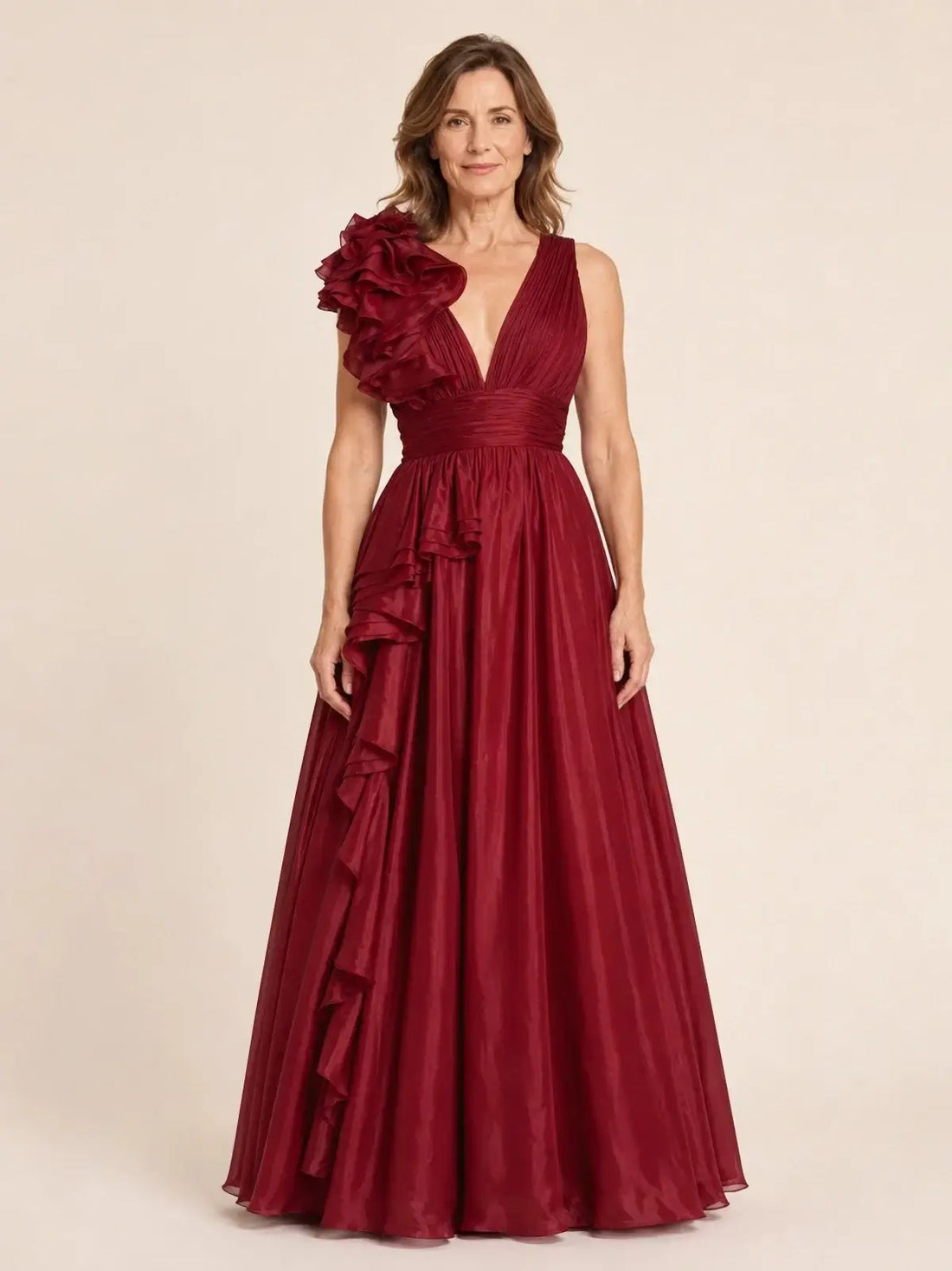 Organza Mother of the Bride Dress with Ruffle Detail