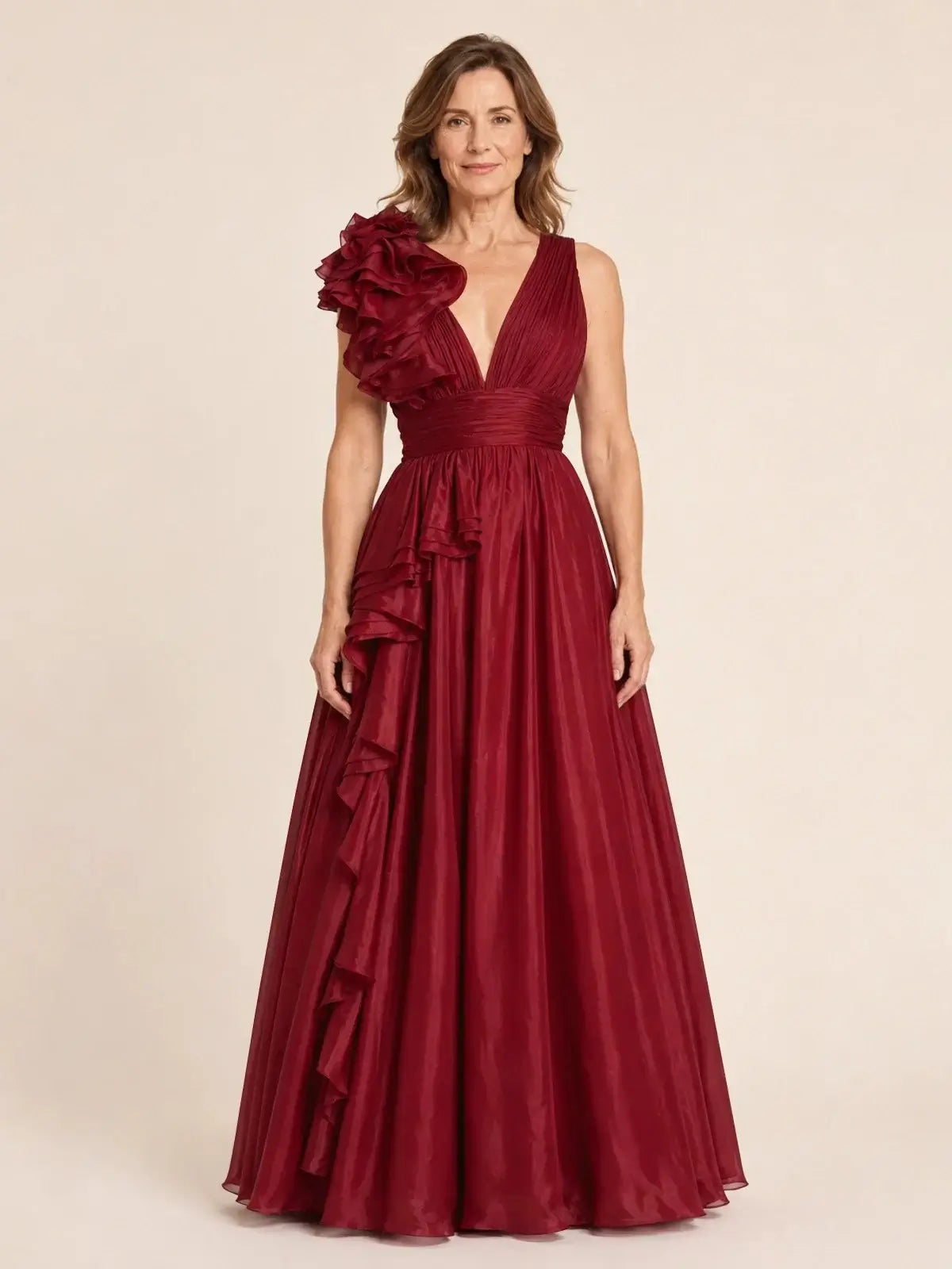 Organza Mother of the Bride Dress with Ruffle Detail