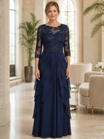 A-Line Long Lace Mother of the Bride Dress