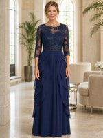 A-Line Long Lace Mother of the Bride Dress