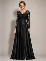 Satin Mother of the Bride Dress with Appliques