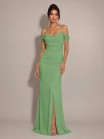Trumpet Bridesmaid Dress with Slit