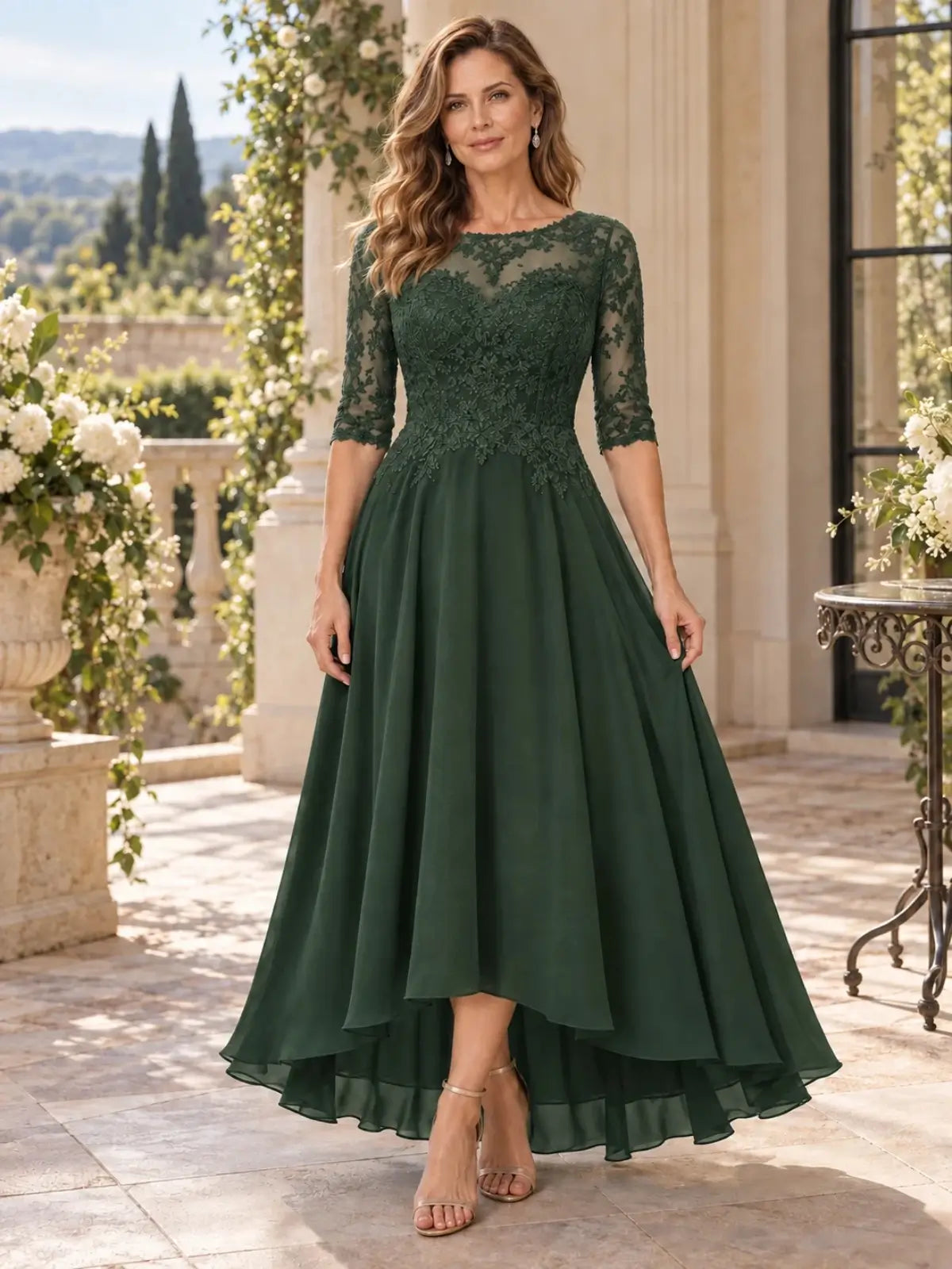 High-Low A-Line Mother of the Bride Dress