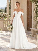 Off-the-Shoulder Beaded Wedding Dress