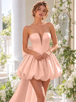 A-Line Homecoming Dress with Long Back Bow