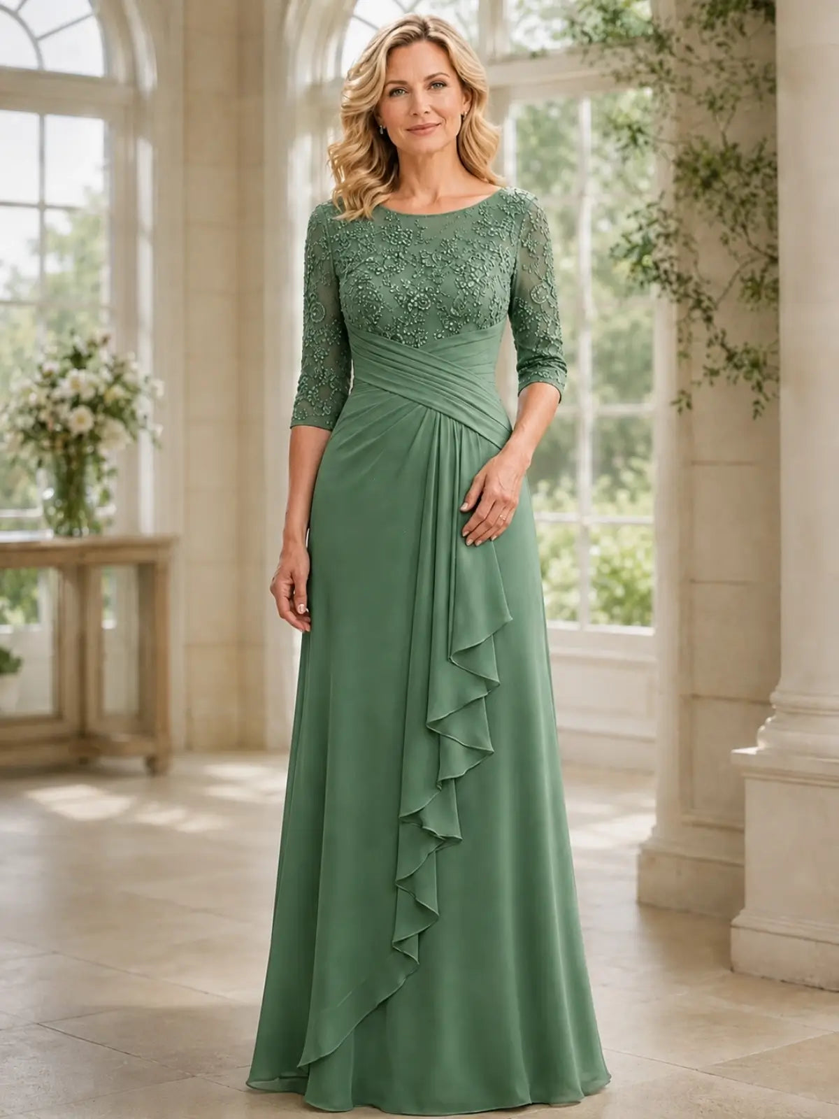 A-line Chiffon Mother of the Bride Dress