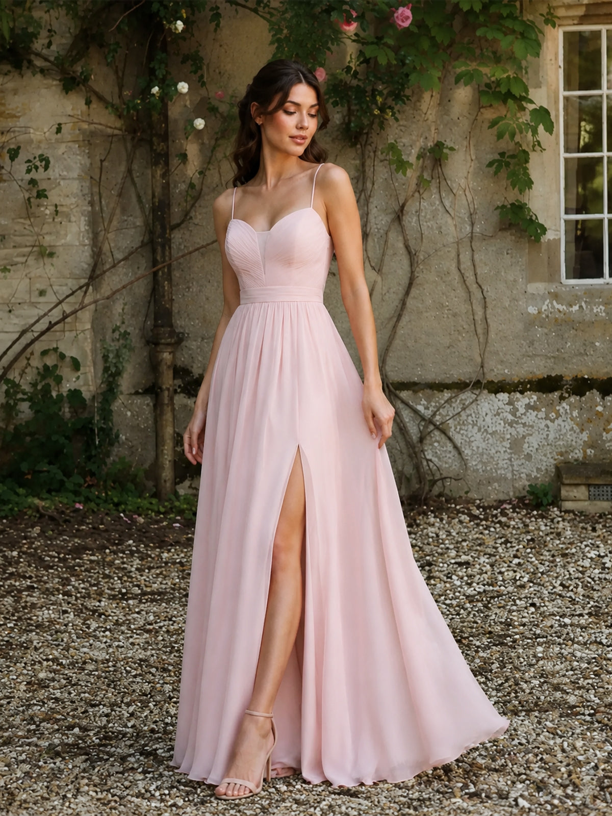 A-Line Bridesmaid Dress with Spaghetti Straps