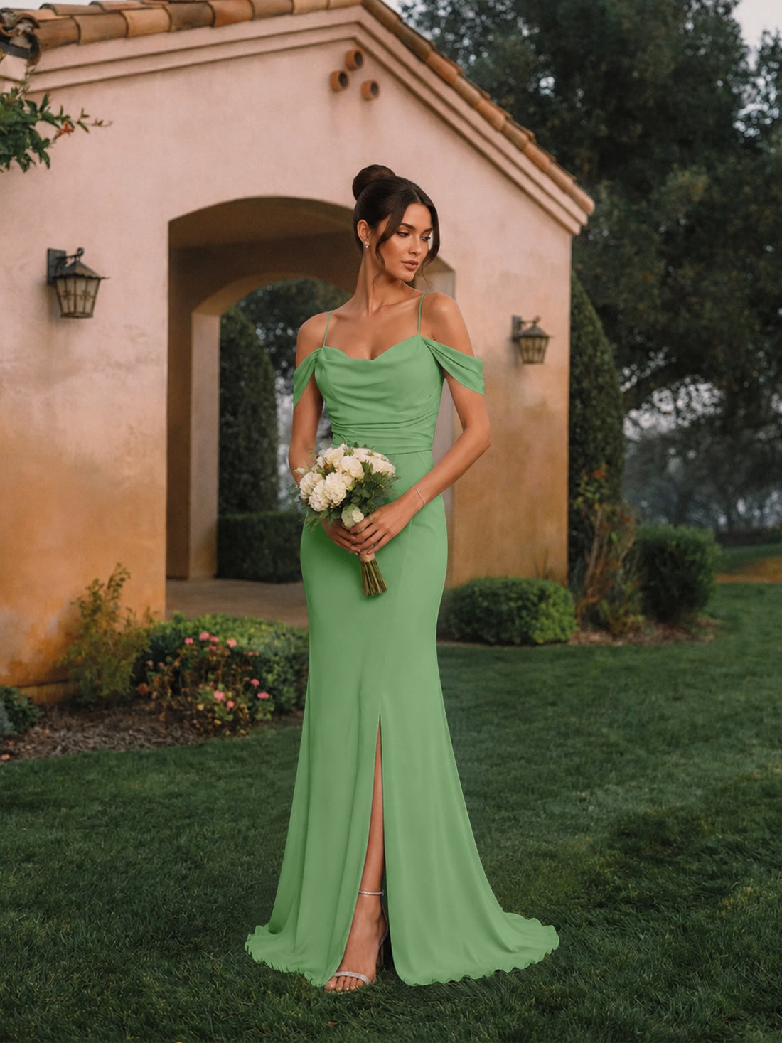 Trumpet Bridesmaid Dress with Slit