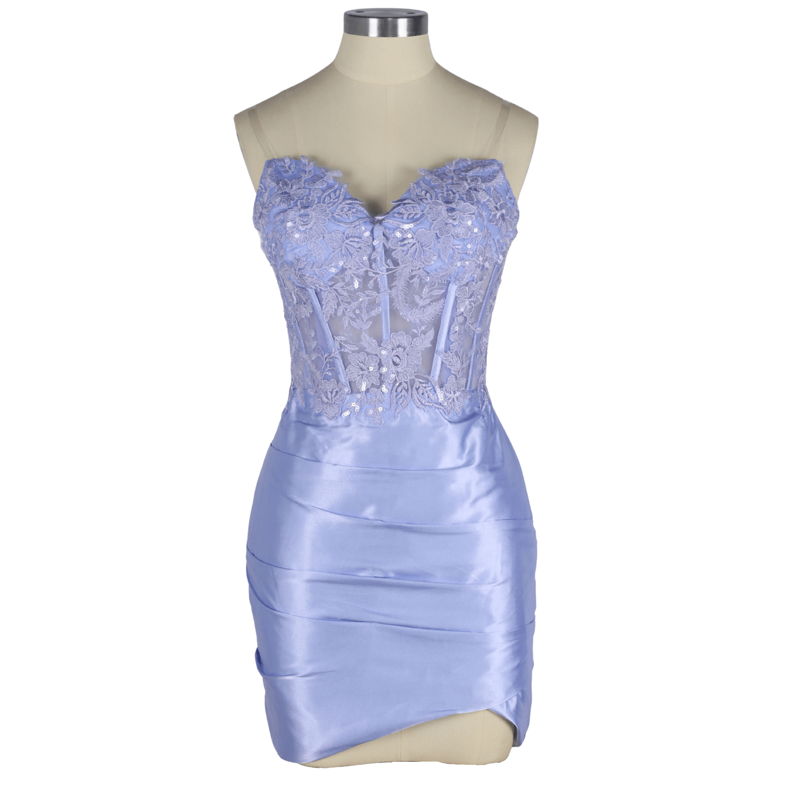 V-neckline Homecoming Dress #pastel-grey-blue_spaghetti-straps