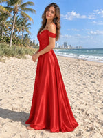 Silk-Like Pleated Prom Dress