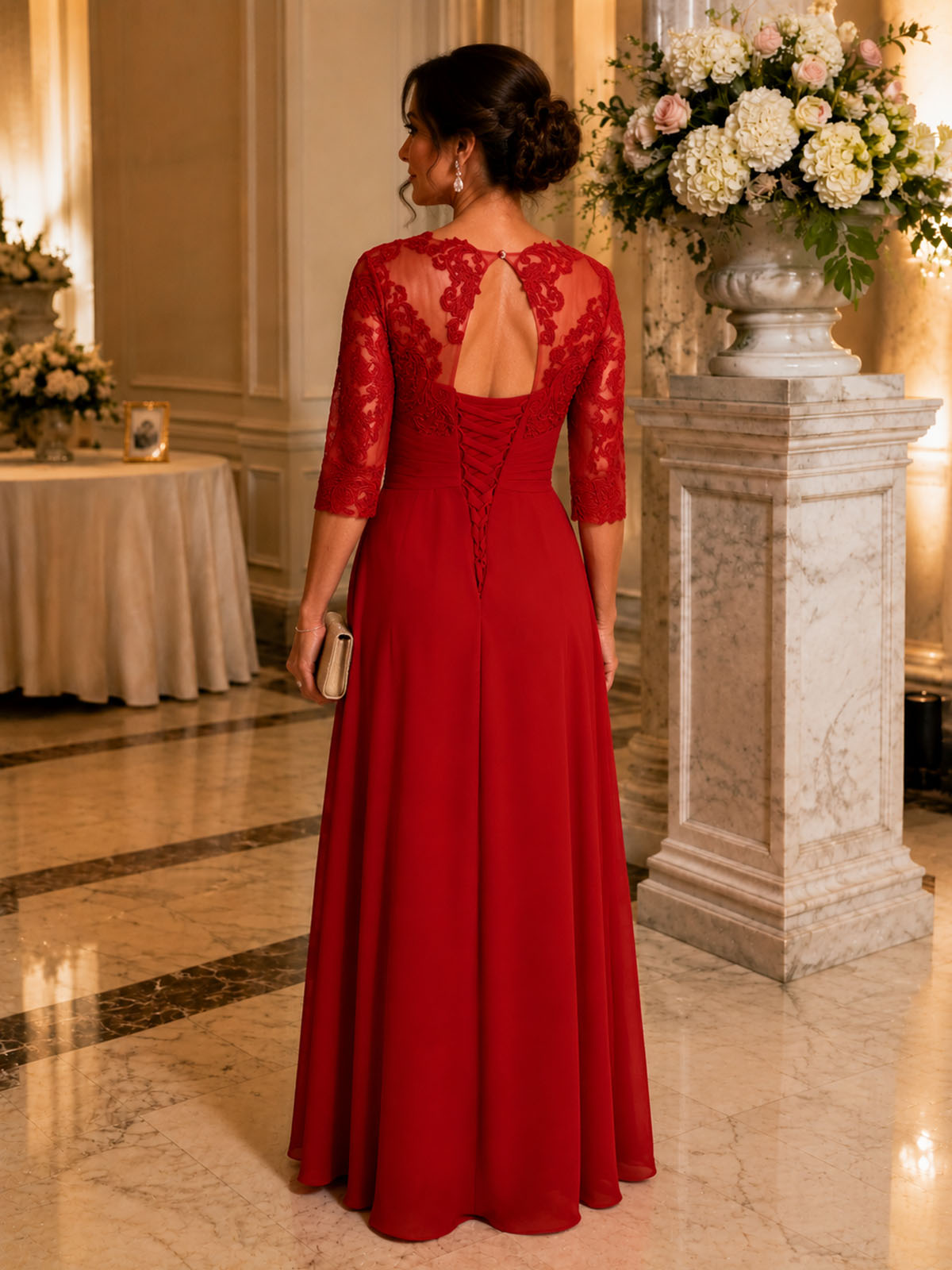 Three Quarter Sleeve Mother Dress 