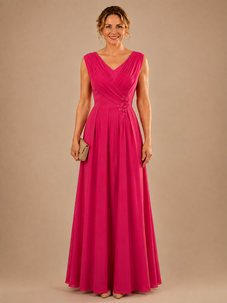 Pleated Mother of The Bride Dress 