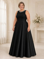 Round Neck Mother of the Bride Dress with Beaded