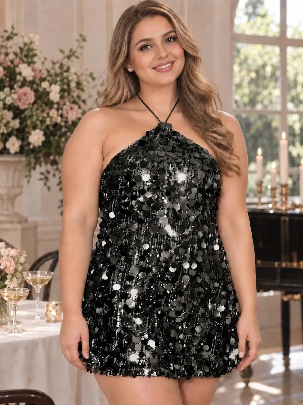 Sparkling Sequin Sheath Homecoming Dress