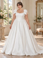 A-Line Wedding Dress with Elegant Bow Details