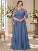 Boat Neck Mother of the Bride Dress with Ruched Waist Design