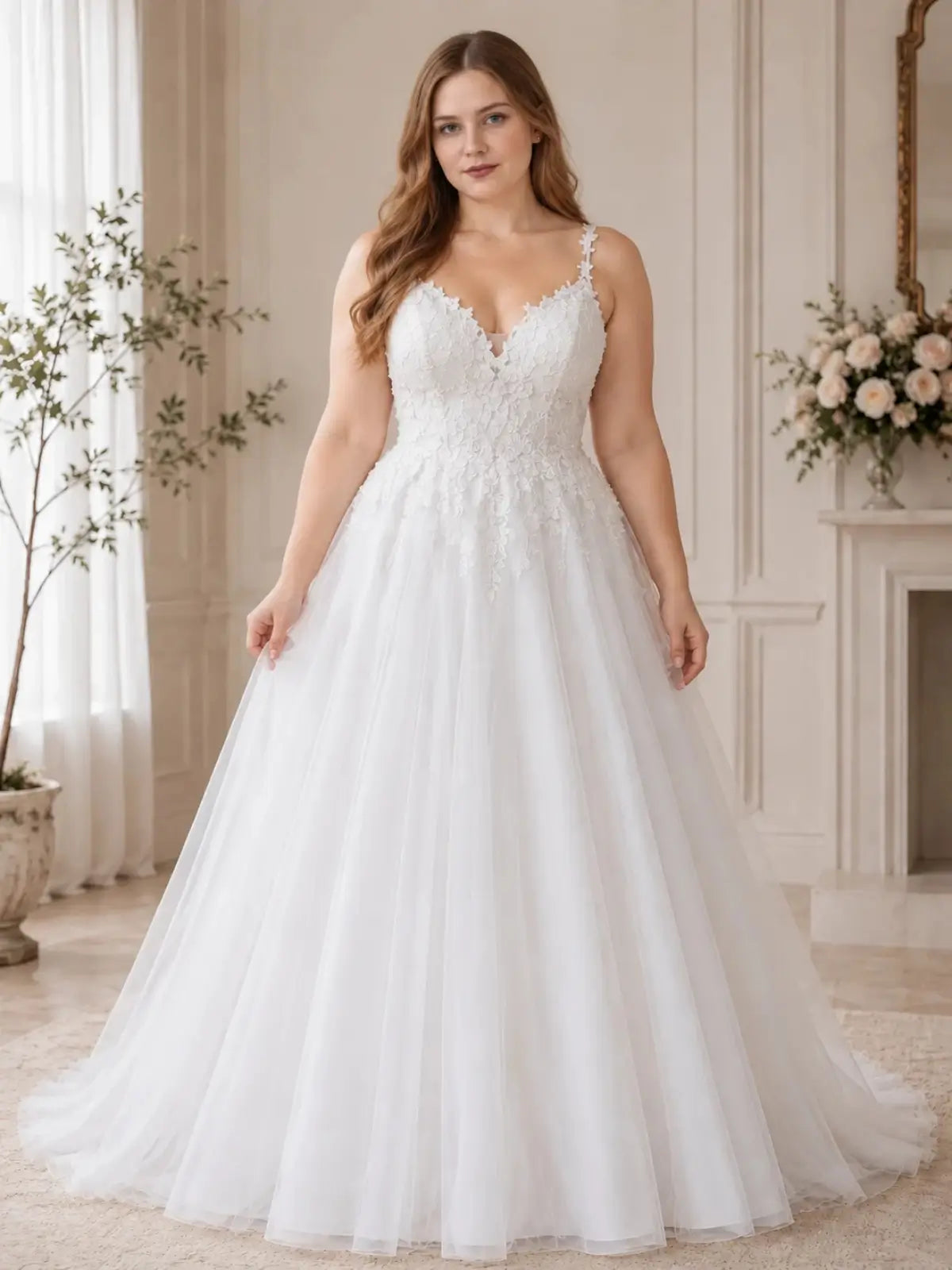 Tulle Wedding Dress with Cutout Details