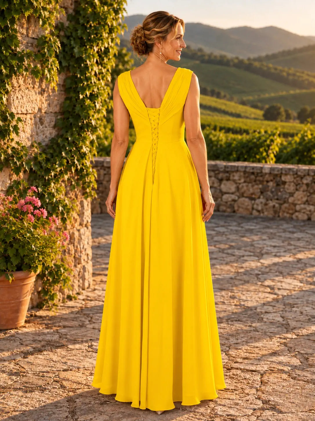 Pleated Mother of The Bride Dress 